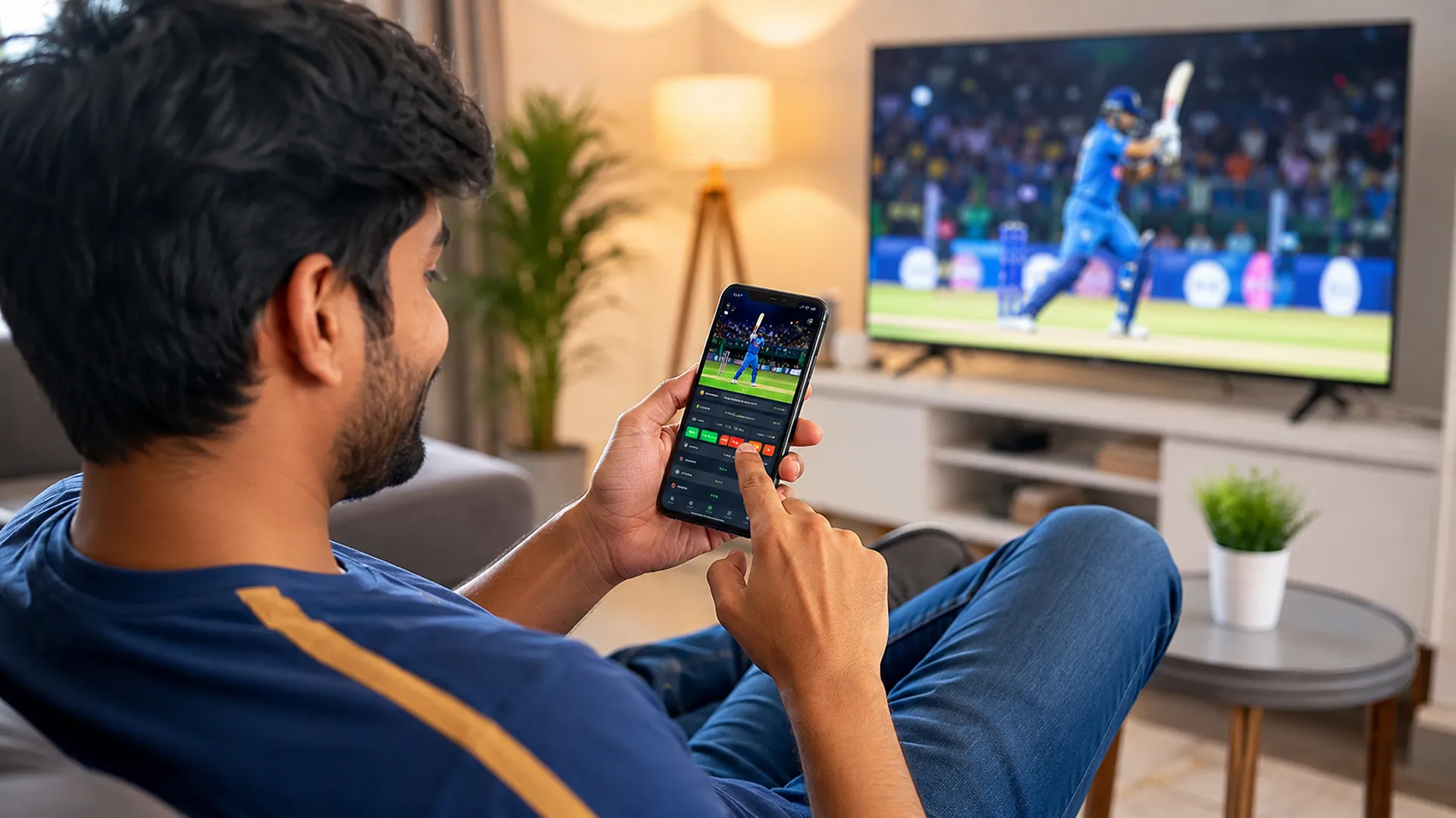 Beginner using the Kheloyar platform on a smartphone to access sports gaming features.